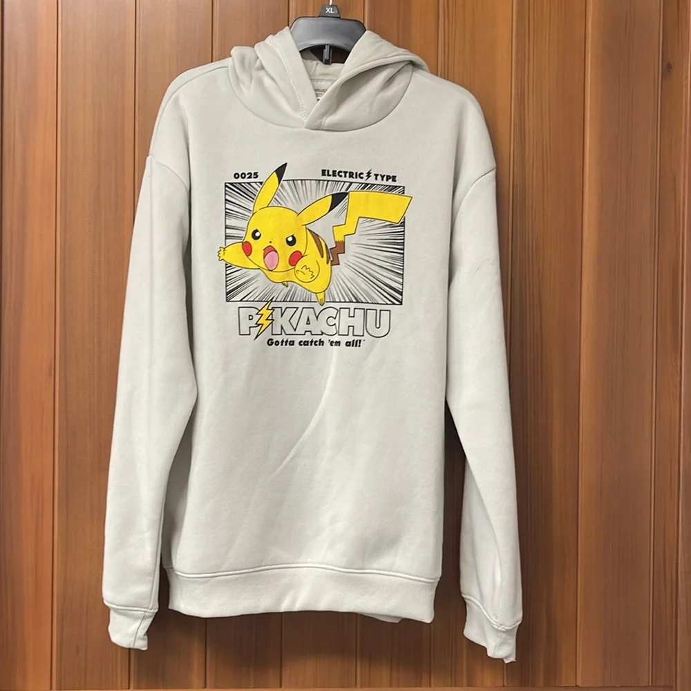 POKÉMON Pikachu Fleece Lined Hoodie Sweatshirt Boys XL NWT